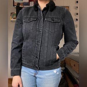 Old Navy Black Sherpa Collar Jacket